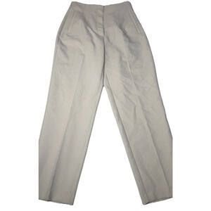 ZARA Beige Pleated Front Dress Pants Women Straight Leg Zipper Button Medium